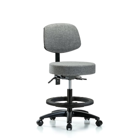 Bench Stool, Med, Fab, Bk, BF, Casters, Gry MPN:BR-FMBST-RG-T0-BF-RC-F44