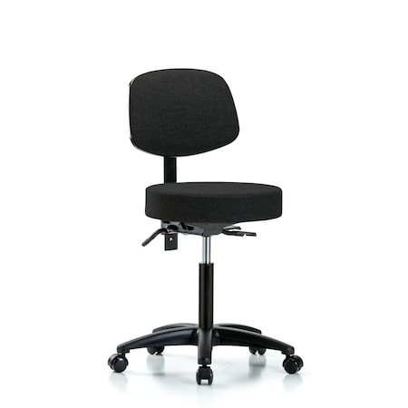 Bench Stool, Med, Fabric, Bk Casters, Blk MPN:BR-FMBST-RG-T0-NF-RC-F42