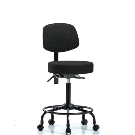 Bench Stool, Med, Fab, Bk, RT, Casters, Blk MPN:BR-FMBST-RT-T0-RC-F42