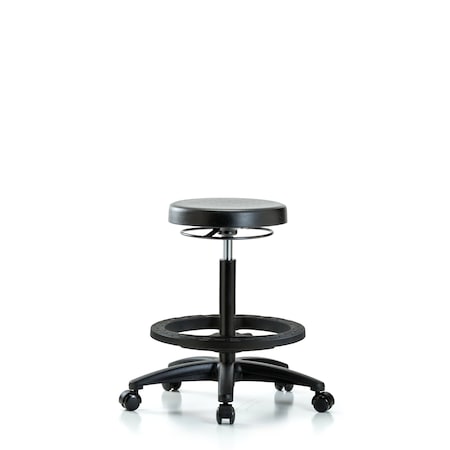 Polyurethane Stool - High Bench Height with Black Foot Ring and Casters MPN:BR-PHBSO-RG-BF-RC