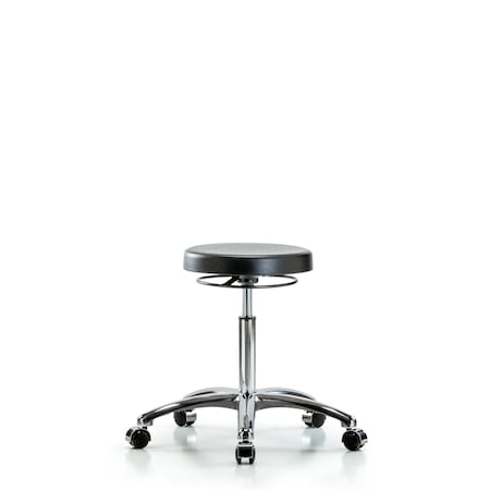 Polyurethane Stool Chrome - Medium Bench Height with Casters MPN:BR-PMBSO-CR-NF-CC