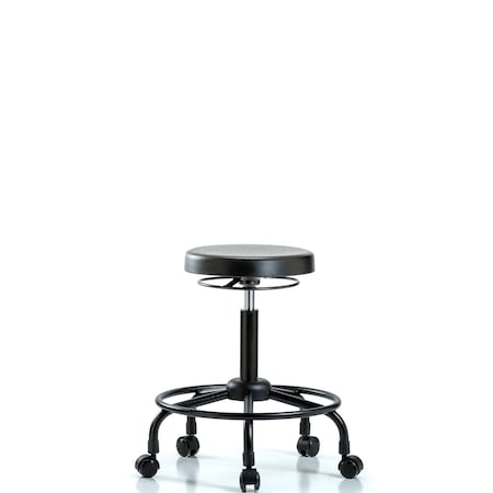 Polyurethane Stool - Medium Bench Height with Round Tube Base and Casters MPN:BR-PMBSO-RT-RC