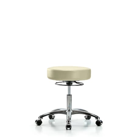 Desk Stool, Vinyl, Chrome, Casters, Wht MPN:BR-VDHSO-CR-CC-8501