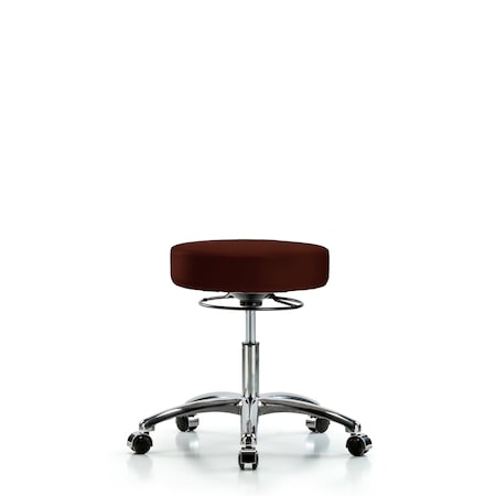 Desk Stool, Vinyl, Chrome, Casters, Burg MPN:BR-VDHSO-CR-CC-8569