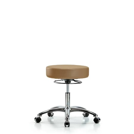 Desk Stool, Vinyl, Chrome, Casters, Taupe MPN:BR-VDHSO-CR-CC-8584