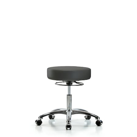 Desk Stool, Vinyl, Chrome, Casters, Gry MPN:BR-VDHSO-CR-CC-8605