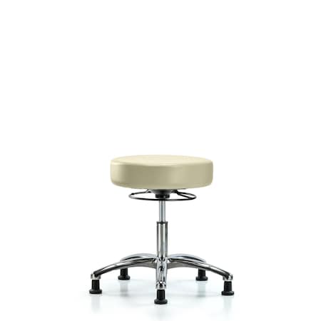 Desk Stool, Vinyl, Chrome, Glides, Wht MPN:BR-VDHSO-CR-RG-8501