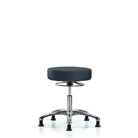 Desk Stool, Vinyl, Chrome, Glides, Nav MPN:BR-VDHSO-CR-RG-8582