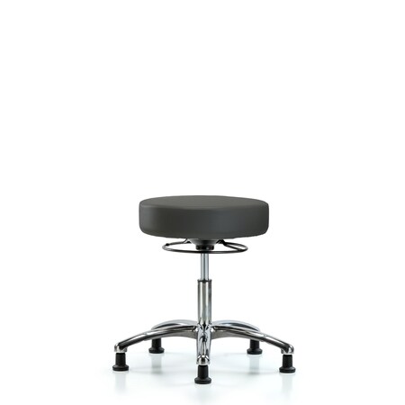 Desk Stool, Vinyl, Chrome, Glides, Gry MPN:BR-VDHSO-CR-RG-8605