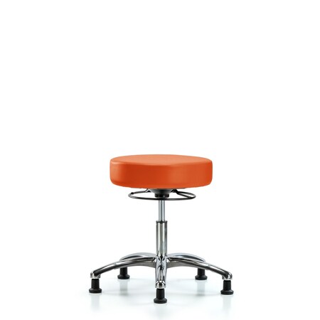 Desk Stool, Vinyl, Chrome, Glides, Orange MPN:BR-VDHSO-CR-RG-8613