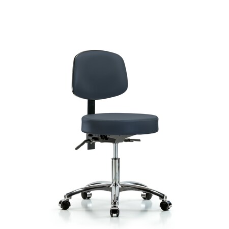 Desk Stool, Vinyl, Bk, Chrome, Casters, Nav MPN:BR-VDHST-CR-T0-CC-8582