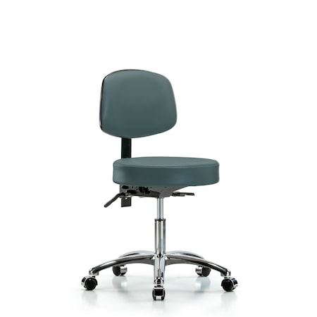 Desk Stool, Vin, Bk Chrome, Tilt, Cast, Blu MPN:BR-VDHST-CR-T1-CC-8546