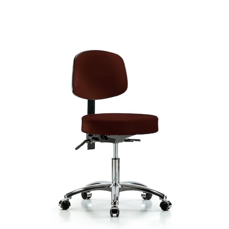 Desk Stool, Vin, Bk Chrome, Tilt, Cast, Burg MPN:BR-VDHST-CR-T1-CC-8569