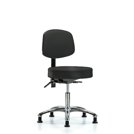 Desk Stool, Vin, Chrome, Tilt, Glides, BLK MPN:BR-VDHST-CR-T1-RG-8540