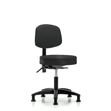 Desk Stool, Vinyl, Bk, Glides, BLK MPN:BR-VDHST-RG-T0-RG-8540
