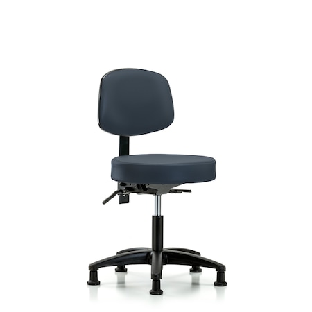 Desk Stool, Vinyl, Bk, Glides, Nav MPN:BR-VDHST-RG-T0-RG-8582