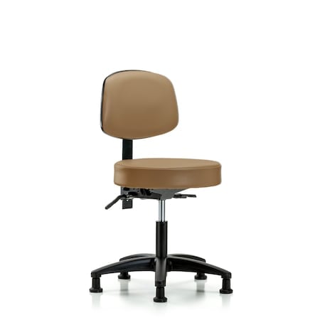 Desk Stool, Vinyl, Bk, Glides, Taupe MPN:BR-VDHST-RG-T0-RG-8584