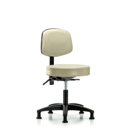 Desk Stool, Vinyl, Bk, Tilt, Glides, Wht MPN:BR-VDHST-RG-T1-RG-8501