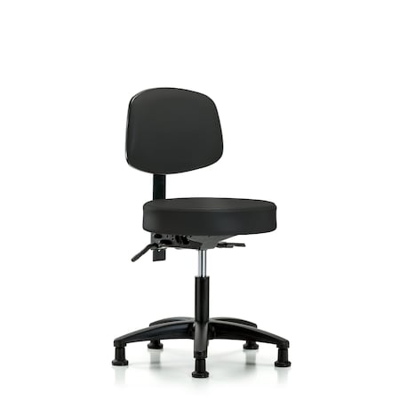 Desk Stool, Vinyl, Bk, Tilt, Glides, BLK MPN:BR-VDHST-RG-T1-RG-8540