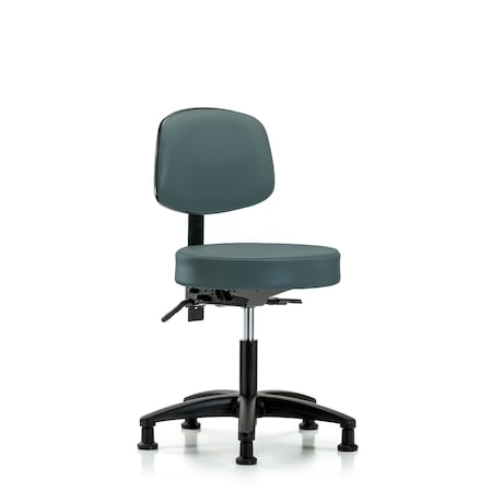 Desk Stool, Vinyl, Bk, Tilt, Glides, Blu MPN:BR-VDHST-RG-T1-RG-8546