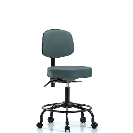 Desk Stool, Vinyl, Bk, RT, Casters, Blu MPN:BR-VDHST-RT-T0-RC-8546