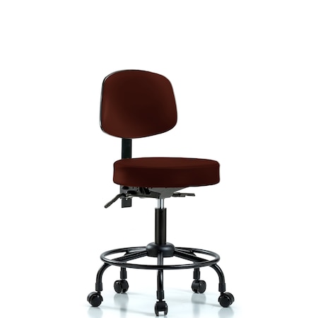 Desk Stool, Vinyl, Bk, RT, Casters, Burg MPN:BR-VDHST-RT-T0-RC-8569