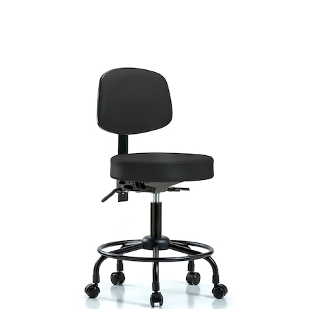 Desk Stool, Vin, Bk, RT, Tilt, Casters, Blk MPN:BR-VDHST-RT-T1-RC-8540