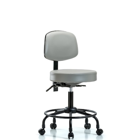 Desk Stool, Vinyl, Bk, RT, Tilt, Casters, Dov MPN:BR-VDHST-RT-T1-RC-8567
