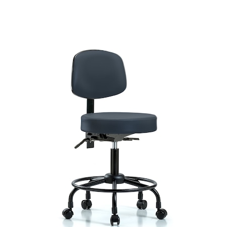 Desk Stool, Vinyl, Bk, RT, Tilt, Casters, Navy MPN:BR-VDHST-RT-T1-RC-8582