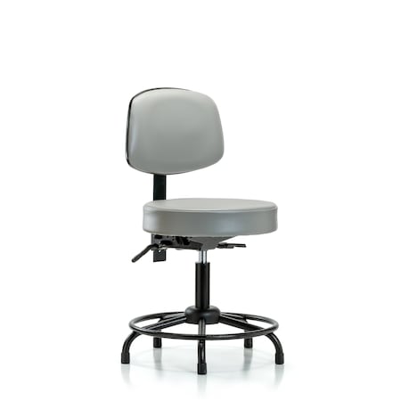 Desk Stool, Vinyl, Bk, RT, Tilt, Glides, Dov MPN:BR-VDHST-RT-T1-RG-8567