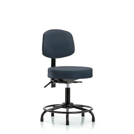 Desk Stool, Vinyl, Bk, RT, Tilt, Glides, Navy MPN:BR-VDHST-RT-T1-RG-8582