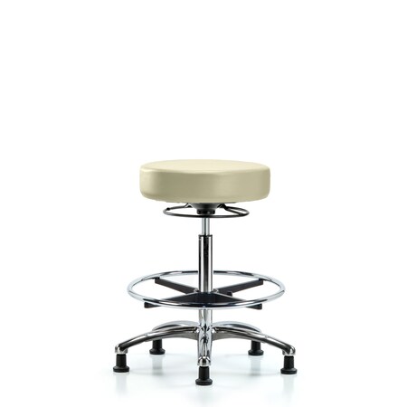 Vin Stool without Back Chr-High Bench Ht with Chr FR and Stat Glides in Adobe White Trailblazer Vin MPN:BR-VHBSO-CR-CF-RG-8501