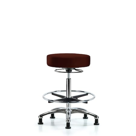 Bench Stool, Hi, Chrm, Vinyl, CF, Glid, Burg MPN:BR-VHBSO-CR-CF-RG-8569