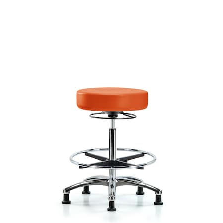 Vin Stool without Back Chr-High Bench Ht with Chr FR and Stat Glides in Orange Kist Trailblazer Vin MPN:BR-VHBSO-CR-CF-RG-8613