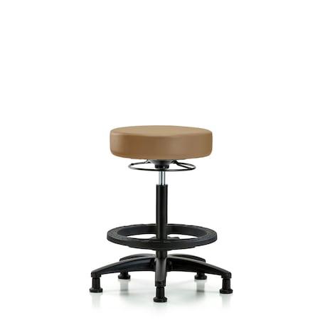 Vin Stool without Back-High Bench Ht with Black Foot Ring and Stat Glides in Taupe Trailblazer Vin MPN:BR-VHBSO-RG-BF-RG-8584