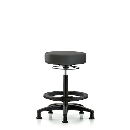 Bench Stool, Hi, Vinyl, BF, Glides, Gry MPN:BR-VHBSO-RG-BF-RG-8605