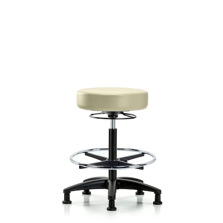 Vin Stool without Back-High Bench Ht with Chr Foot RingandStat Glides in Adobe White Trailblazer Vin MPN:BR-VHBSO-RG-CF-RG-8501