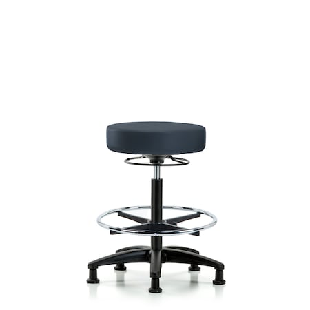 Vin Stool without Back-High Bench Ht with Chr FRandStat Glides in Imperial Blue Trailblazer Vin MPN:BR-VHBSO-RG-CF-RG-8582