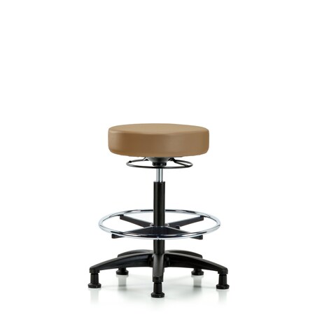 Vin Stool without Back-High Bench Height with Chr Foot Ring and Stat Glides in Taupe Trailblazer Vin MPN:BR-VHBSO-RG-CF-RG-8584
