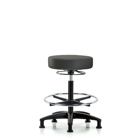 Bench Stool, Hi, Vinyl, CF, Glides, Gry MPN:BR-VHBSO-RG-CF-RG-8605