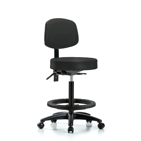 Bench Stool, Hi, Vinyl, Bk, BF, Casters, BLK MPN:BR-VHBST-RG-T0-BF-RC-8540