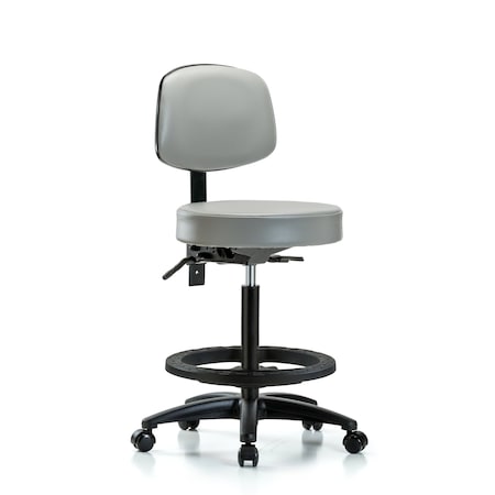 Bench Stool, Hi, Vinyl, Bk, BF, Casters, Dov MPN:BR-VHBST-RG-T0-BF-RC-8567