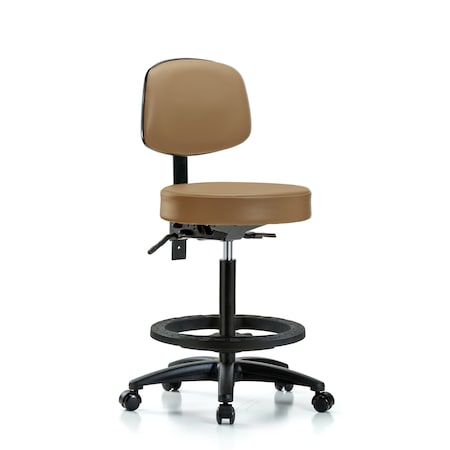 Bench Stool, Hi, Vinl, Bk, BF, Cast, Taupe MPN:BR-VHBST-RG-T1-BF-RC-8584