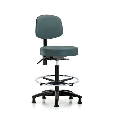 Bench Stool, Hi, Vin, Bk, Tilt, CF, Gld, Blu MPN:BR-VHBST-RG-T1-CF-RG-8546