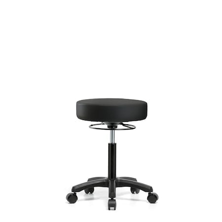 Med Bench Mini-Stool, Vinyl, Casters, Blk MPN:BR-VMBMS-RG-RC-8540
