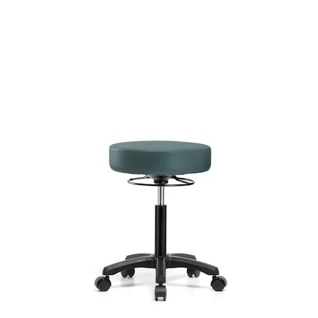 Med Bench Mini-Stool, Vinyl, Casters, Blu MPN:BR-VMBMS-RG-RC-8546