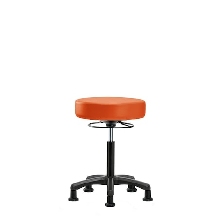 Med Bench Mini-Stool, Vinyl, Glides, Org MPN:BR-VMBMS-RG-RG-8613