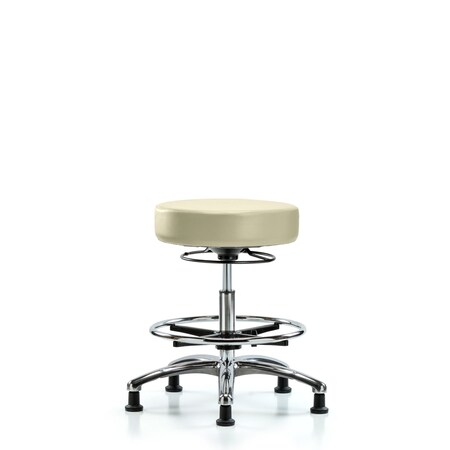 Vin Stool without Back Chr-Med Bench Ht with Chr FR and Stat Glides in Adobe White Trailblazer Vin MPN:BR-VMBSO-CR-CF-RG-8501