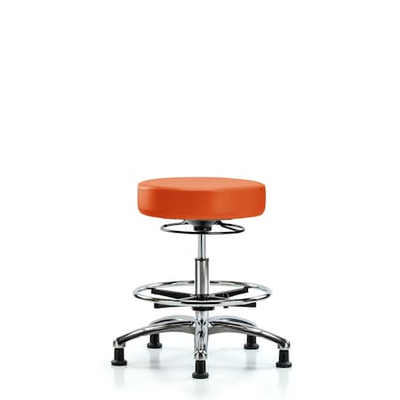 Vin Stool without Back Chr-Med Bench Ht with Chr FR and Stat Glides in Orange Kist Trailblazer Vin MPN:BR-VMBSO-CR-CF-RG-8613