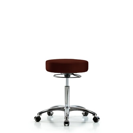 Rutledge Vin Stool without Back Chrome-Medium Bench Height with Casters in Burgundy Trailblazer Vin MPN:BR-VMBSO-CR-NF-CC-8569